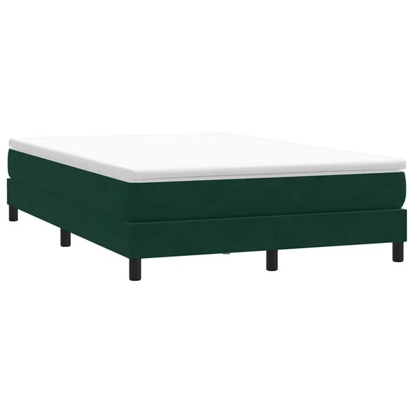 vidaXL Posteľný rám boxsping bez matracom tmavozelený 160x210 cm zamat