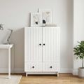 vidaXL Servírovacia skriňa Vysoký Lesklý Biely 66 x 34,5 x 95 cm