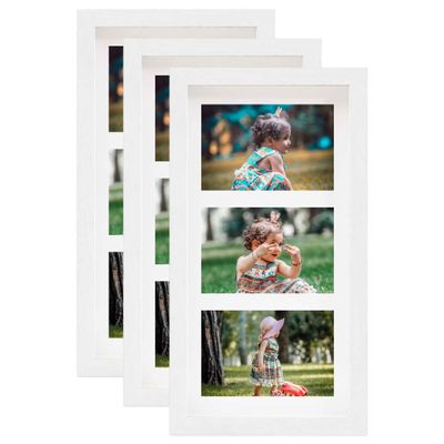 vidaXL 3D fotorámiky 3 ks biele 18x35 cm na 3 obrázky (10x15 cm)