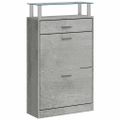 vidaXL Botník betónovo sivý 63x24x104 cm spracované drevo