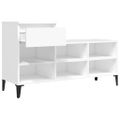 vidaXL Botník biely 102x36x60 cm spracované drevo
