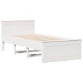 vidaXL Rám postele s matracom a čelom biely 75x190 cm masívna borovica