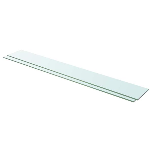 vidaXL Poličky 2 ks panel z priehľadného skla 110x15 cm