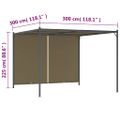 vidaXL Záhradná pergola so zaťahovacou strechou 3x3m sivohnedá 180g/m²