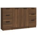 vidaXL Komody 3 ks hnedý dub spracované drevo
