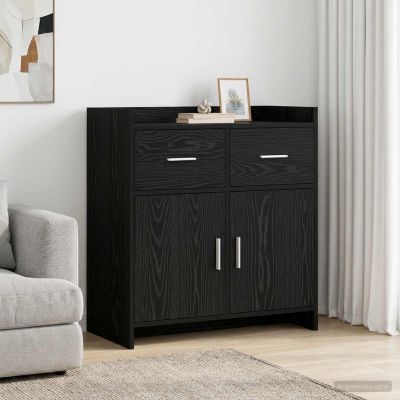 vidaXL Servírovacia skriňa Čierny dub 75 x 36 x 80 cm Kompozitné drevo