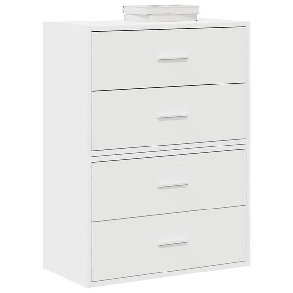 vidaXL Skrinky s 2 zásuvkami 2 ks biela 60x31x40 cm kompozitné drevo