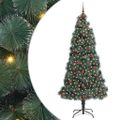 vidaXL Umelý Vianočný stromček s osvetlením a sadou gúľ Zelená 240 cm