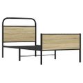 vidaXL Posteľný rám bez matraca 75x190 cm dub sonoma kompozitné drevo