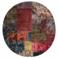 vidaXL Prateľný koberec patchwork φ120 cm viacfarebný