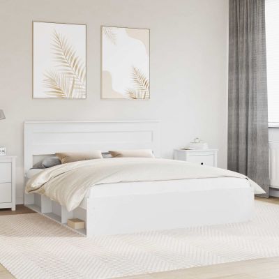 vidaXL Rám postele Biela 180 x 200 cm Masívne borovicové drevo