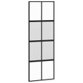 vidaXL Posuvné dvere s kovaním čierne 76x205 cm tvrdené sklo