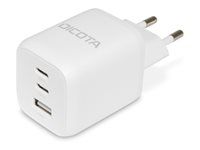 Sieťový adaptér - kompaktný, GaN - 65 watt - 5 A - PD 3.0 - 3 výstupné konektory (2 x USB-C, USB) - biela - Európa