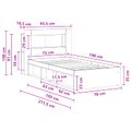 vidaXL Rám postele so skladom Staré drevo 75 x 190 cm Kompozitné drevo
