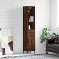 vidaXL Vysoká skrinka hnedý dub 34,5x34x180 cm spracované drevo