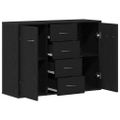 vidaXL Komoda čierna dub 88x30x64 cm, imitácia dreva
