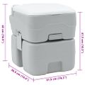 vidaXL Kempingové WC Šedý a biely 41,5 x 36,5 x 42 cm Polyetylén