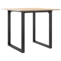 vidaXL Jedálenský stolík v tvare O 90x90x75 cm borovica a oceľ