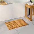 vidaXL Kúpeľňová predložka Hnedá 60 x 40 cm Pevné akáciové drevo