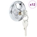 vidaXL Zámky na disk so kľúčmi 12 ks Strieborná 8 x 2.8 x 8 cm