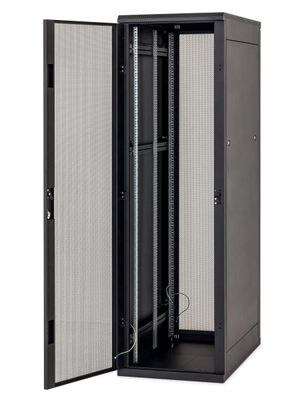 Stojanový rozvádzač 19'' 42U (š)800x(h)1000, predné a zadné dvere 80% sito, RAL9005 čierny