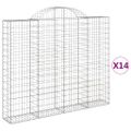 vidaXL Oblúkové gabiónové koše 14 ks 200x30x160/180 pozinkované železo