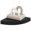 vidaXL Plávajúce rohové police 4 ks, lesklé čierne 25x25x3,8 cm, MDF