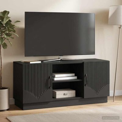 vidaXL TV skrinka 102 x 34,5 x 47 cm Čierna Kompozitné drevo