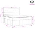 vidaXL LED boxspring posteľ s matracom Tmavosivá 140 x 200 cm Látka