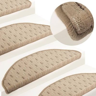 vidaXL Kobercové nášľapy na schody 15 ks matné sivé 56x17x3 cm