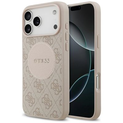 Puzdro Guess 4G Circle Classic Logo MagSafe pre iPhone 17 Pro Max ružové