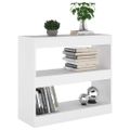 vidaXL Knižnica/deliaca stena biela 80x30x72 cm