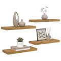 vidaXL Stenná polica Nástenná montáž 4 ks Béžová 60 x 23,5 x 3,8 cm