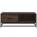 vidaXL Konferenčný stolík hnedý dub 90x57x35 cm kompozit. drevo a kov