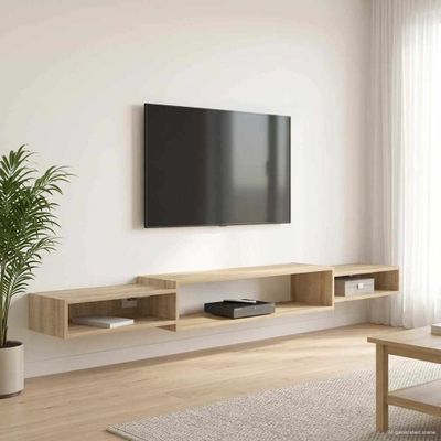 vidaXL Nástenný TV kabinet Nástenná montáž Dub sonoma 220 x 28 x 21 cm