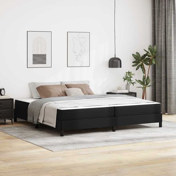 vidaXL Rám postele s matracmi Čierna 200 x 200 cm látka