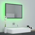 vidaXL LED kúpeľňové zrkadlo lesklé sivé 60x8,5x37 cm akryl