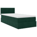 vidaXL Osmanský rám postele s matracom tmavozelená 80x200 cm zamat