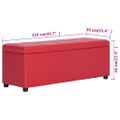 vidaXL Lavica s úložným priestorom 116 cm, červená, umelá koža