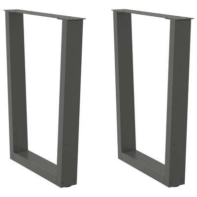 vidaXL Nohy k jedálenskému stolu v tvare V, 2 ks, antracitové, 60 x (72-73,3) cm, oceľ