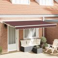 vidaXL Rám markízy Hnedá 400 x 200 cm Polyester s PU povrchom