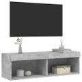 vidaXL TV skrinka s LED svetlami betónovo sivá 100x30x30 cm
