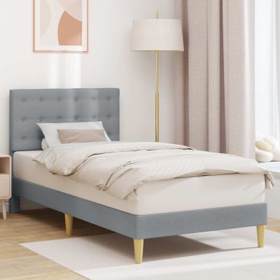 vidaXL Rám postele s čelnou doskou Svetlosivá 80 x 200 cm Látka