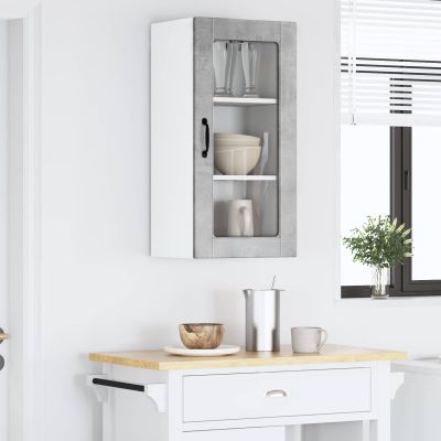 vidaXL Nástenný sklenený kabinet LUCCA 2 pcs Betónovo sivá