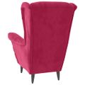 vidaXL Kreslo wingback s podnožkou vínovočervené zamatové