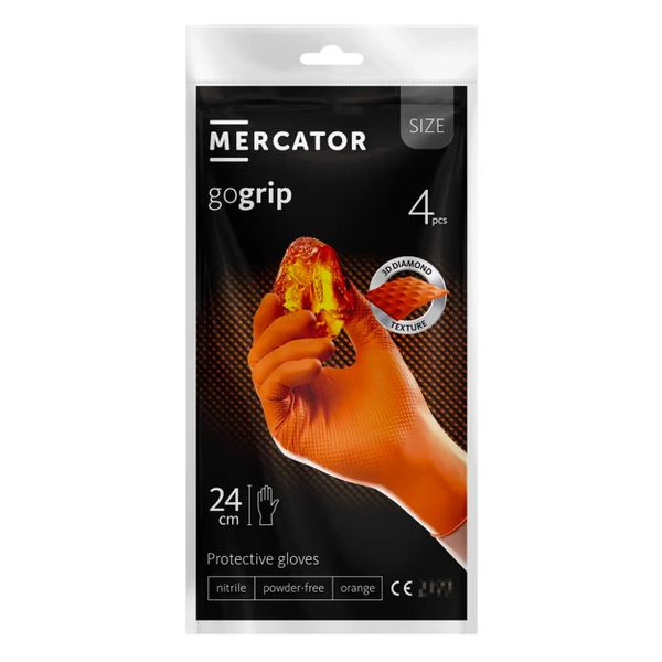 Nitrilové rukavice MERCATOR GoGrip ORANGE 4ks XL