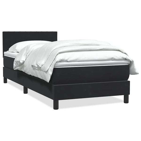 vidaXL Box Spring Posteľ s matracom Čierna 100x220 cm Zamat