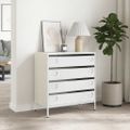 vidaXL Komoda biela 68x39x73,5 cm oceľ valcovaná za studena