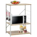 vidaXL Skrinka na mikrovlnku biela+dub 60x39,6x79,5cm kompozitné drevo