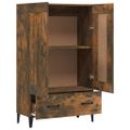 vidaXL Vysoká skrinka dymový dub 70x31x115 cm spracované drevo